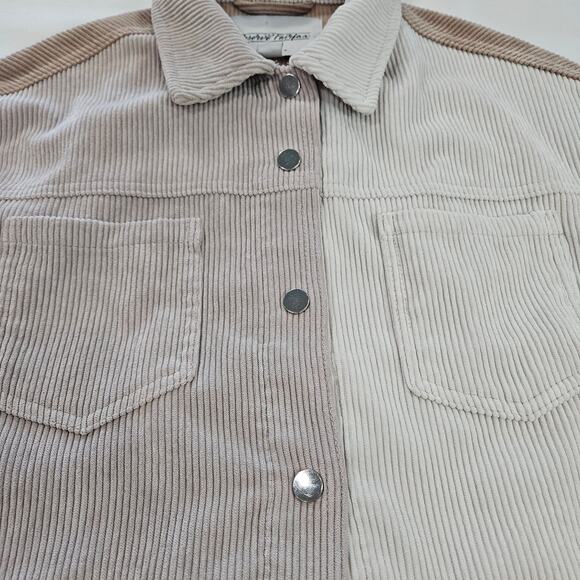 Reserve Fairfax Corduroy Crop Jacket Size Small Color Block Cram/Beige - Picture 3 of 8